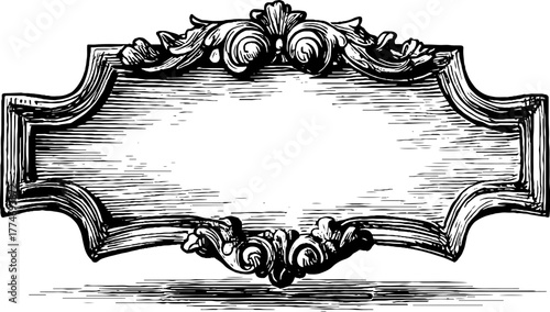 Ornate rectangular frame with scrolls and floral design for vintage decor