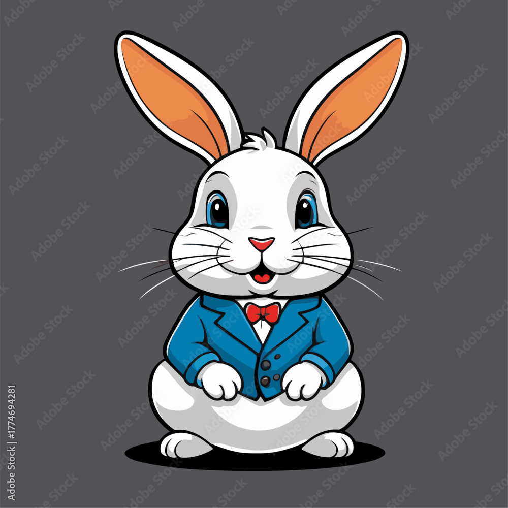 Obraz premium cute cartoon rabbit vector image