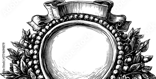 Renaissance-inspired oval portrait frame with carved garlands design for art projects