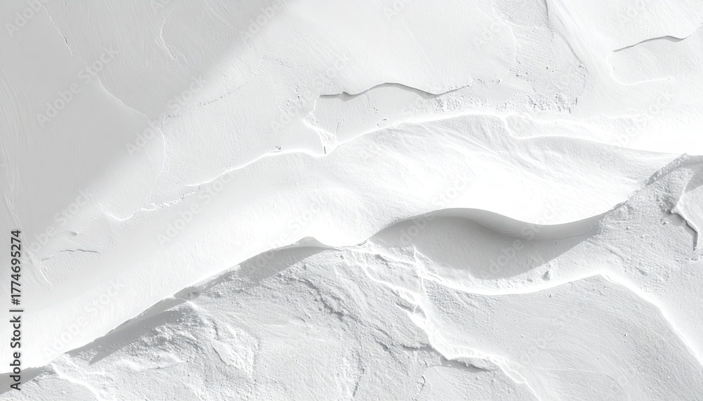 Obraz premium Abstract macro texture of white sand dunes with dramatic shadows and highlights under bright sunlight creating a minimalist landscape pattern