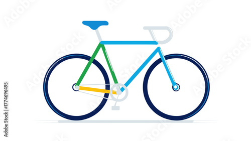 A Colorful Bicycle Icon Against a White Background
