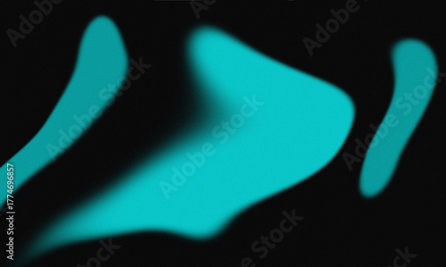 Fluid teal forms emerge from a grainy gradient background, creating a captivating abstract scene. The noise texture adds depth to the organic shapes flowing seamlessly together