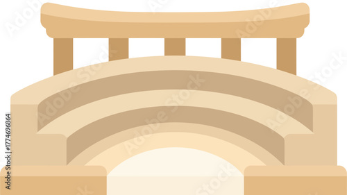 Minimalist Amphitheatre Icon Design with Geometric Layers
