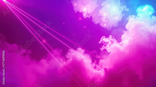 Abstract Neon Cloudscape