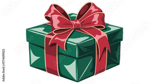 An elegantly wrapped present with a stunning red bow.