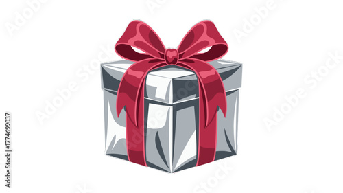 A Gift Box with a Red Ribbon, conveying the message of giving and joy. 