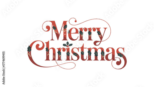 Festive Christmas greeting with stylish, elegant lettering.