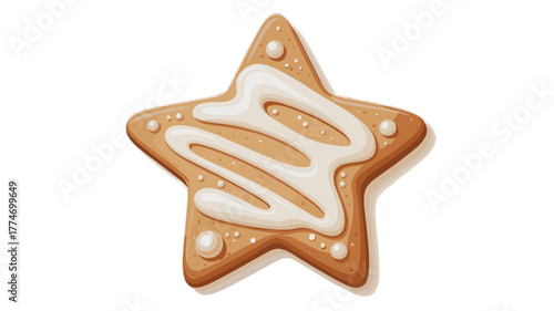 A star-shaped cookie decorated with white icing.