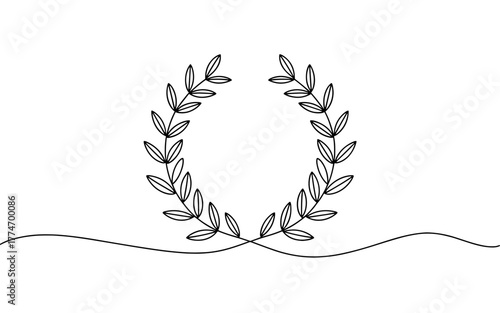 a laurel wreath made of leaves, symbolizing victory, achievement, and honor