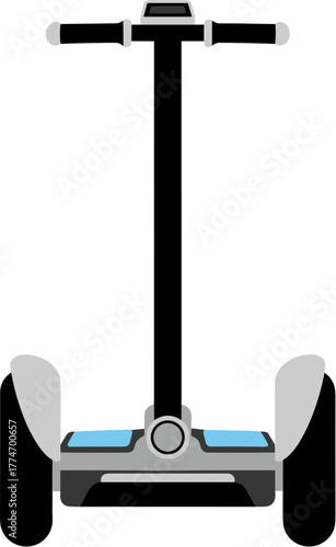 Flat Design Self Balancing Electric Scooter Transporting Vehicle Illustration