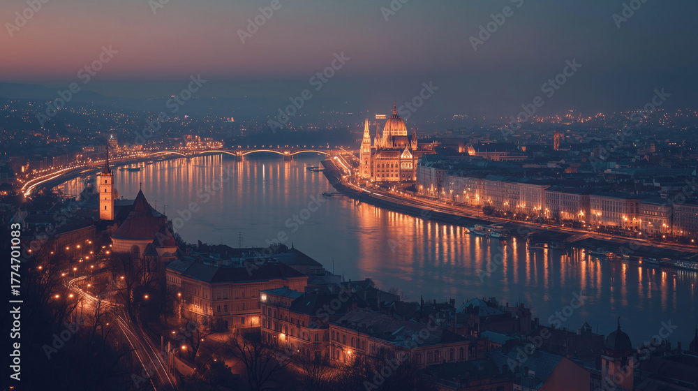 Fototapeta premium Spectacular background Óbuda modern, minimalist