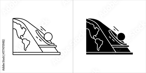 Domino effect icon, vector illustration