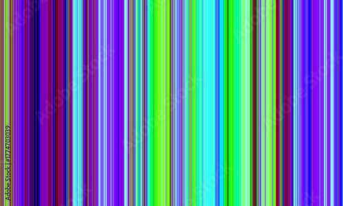 Vibrant vertical stripes of color create a lively gradient backdrop, blending cool and warm tones. The grainy texture enhances the visual depth and richness of the design