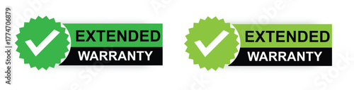 Extended Warranty Checkmark Badge for Product Guarantee and Service Protection