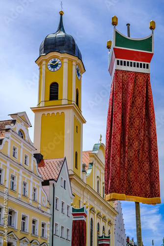 famous historic old town of kaufbeuren, germany