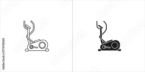 Elliptical trainer icon, fitness and exercise concept