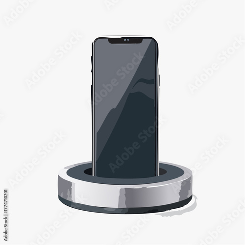 Smartphone charging dock design isolated on white background modern vector