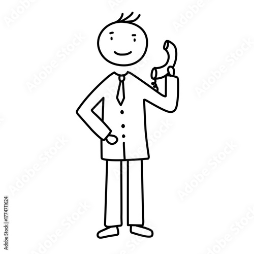 Stick Figure Person Giving a Thumbs Up Gesture