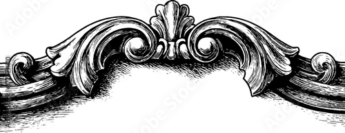 Ornamental frame with intertwined acanthus scrolls for design and decoration