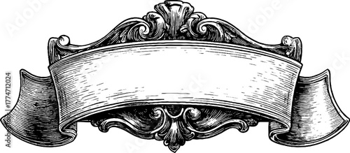 Ornamental invitation card design with rectangular engraved decorative elements