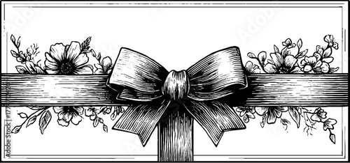 Ornamental thank you card frame with delicate floral engraving design