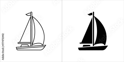Sailboat vector illustration, design element