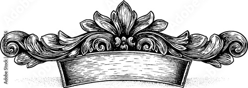 Elegant art nouveau rectangular border design for vintage labels and decor