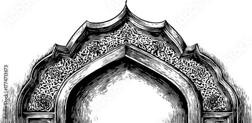 Ornamental arabesque frames and geometric lattice borders for design and decoration