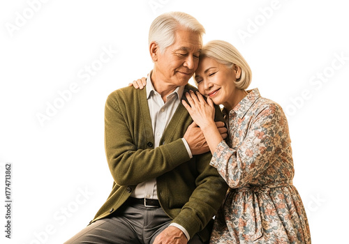 senior couple talking on the phone