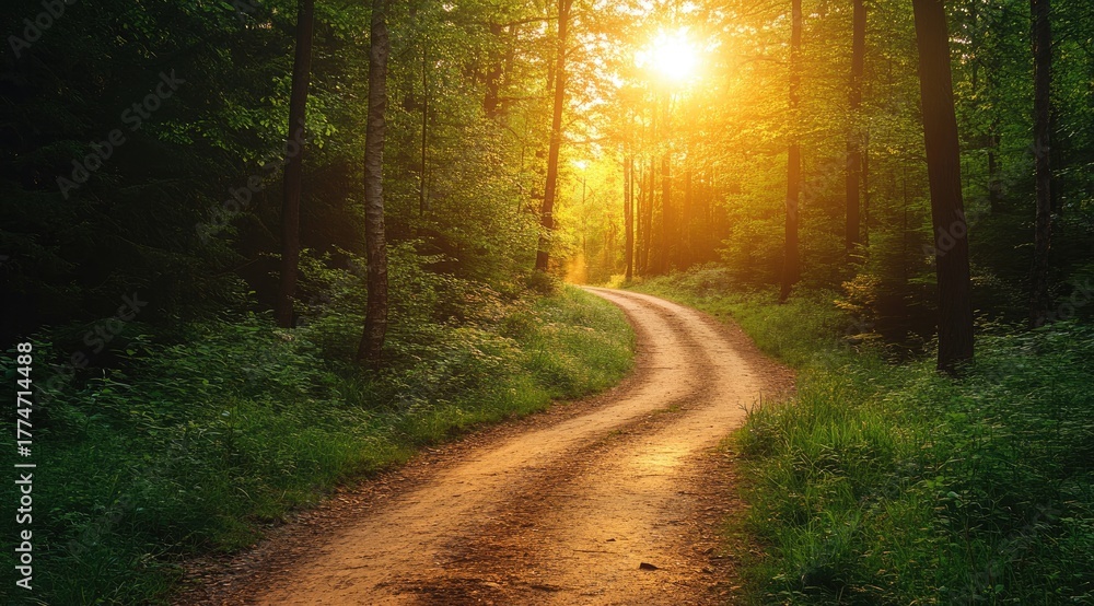 Obraz premium Sunlit forest path (8)