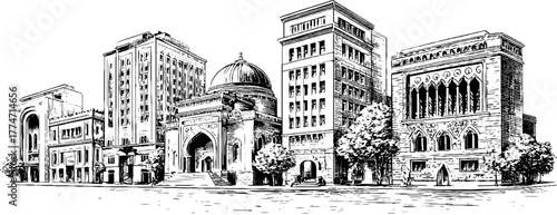 Detailed architectural cross sections of walls and beams for design