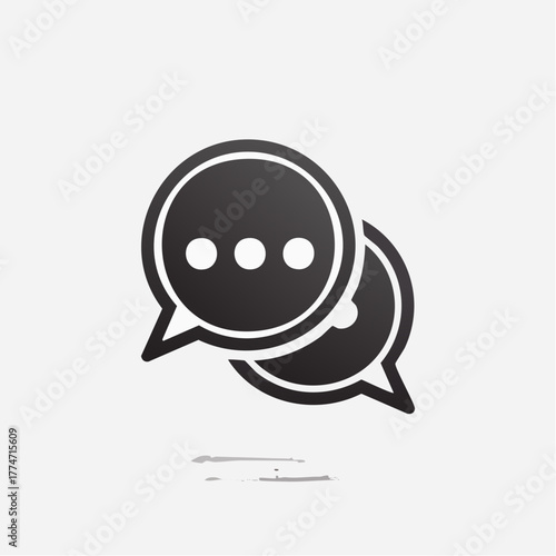 Speech bubbles icon black color isolated on white background design