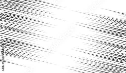 Straight speed lines repeating pattern. Black and white horizontal stripes gradient. Abstract fast effect texture. Comic cartoon rays and beams wallpaper. Vector pop art background