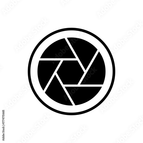 Camera lens icon vector flat symbol template