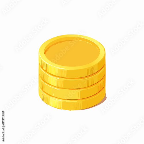 Stack of gold coins isolated on white background for finance themes