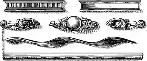 Elegant minimal linear decorative borders set for design and decoration