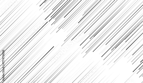 Black radial comics style lines isolated on white background. speed abstract. Vector illustration. 