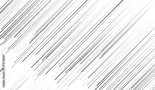 Straight speed lines repeating pattern. Black and white horizontal stripes gradient. Abstract fast effect texture. 