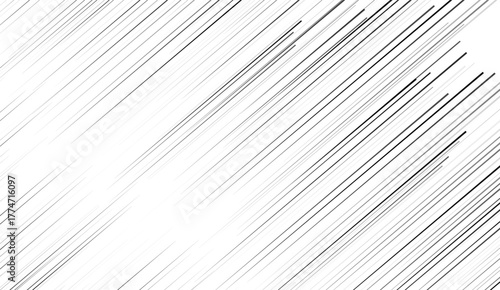 Straight speed lines pattern. Black and white diagonal stripes.  Vector background illustration 