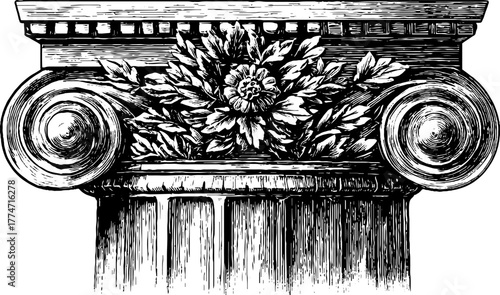 Renaissance architectural ornaments with symmetrical frames for design and decoration