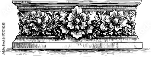 Renaissance revival ornaments symmetrical design for architectural decoration