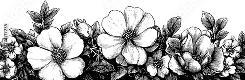 Vintage floral square border with pearl pattern for design