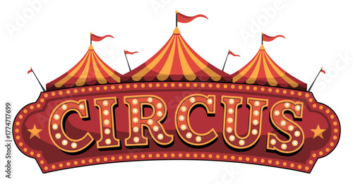circus carnival vintage banner vector set