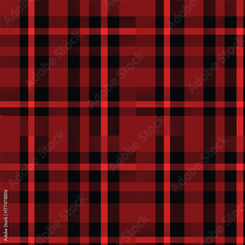 Red lumberjack buffalo plaid seamless pattern