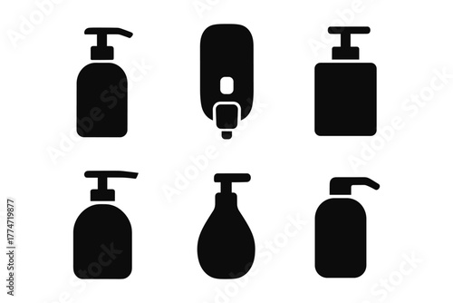 Silhouette soap dispenser set with various shapes and nozzles