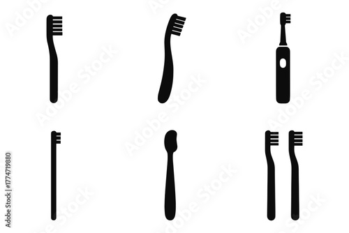 Silhouette collection of manual and electric toothbrushes for oral hygiene
