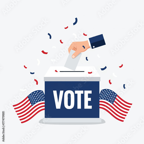 united states vote election ballot box confetti