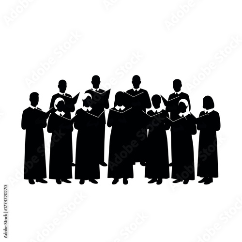 Silhouette of a Choir Singing.