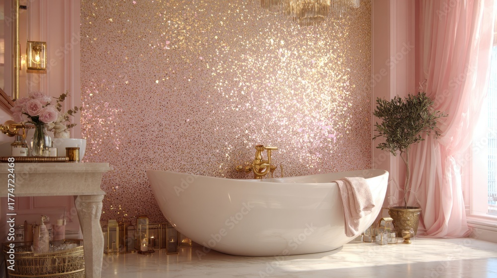 Fototapeta premium Glamorous soft-touch bathroom