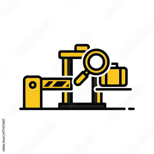 Customs control icon isolated on transparent background, illustration design